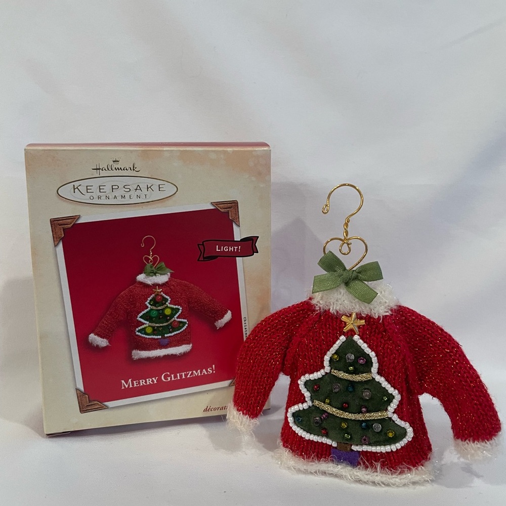 VTG 2003 Hallmark Red Christmas Sweater Ornament